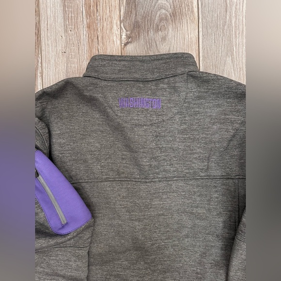 Colosseum Men's XL athletic Washington UW Huskies Full Zip Jacket, Charcoal Grey - Picture 9 of 10